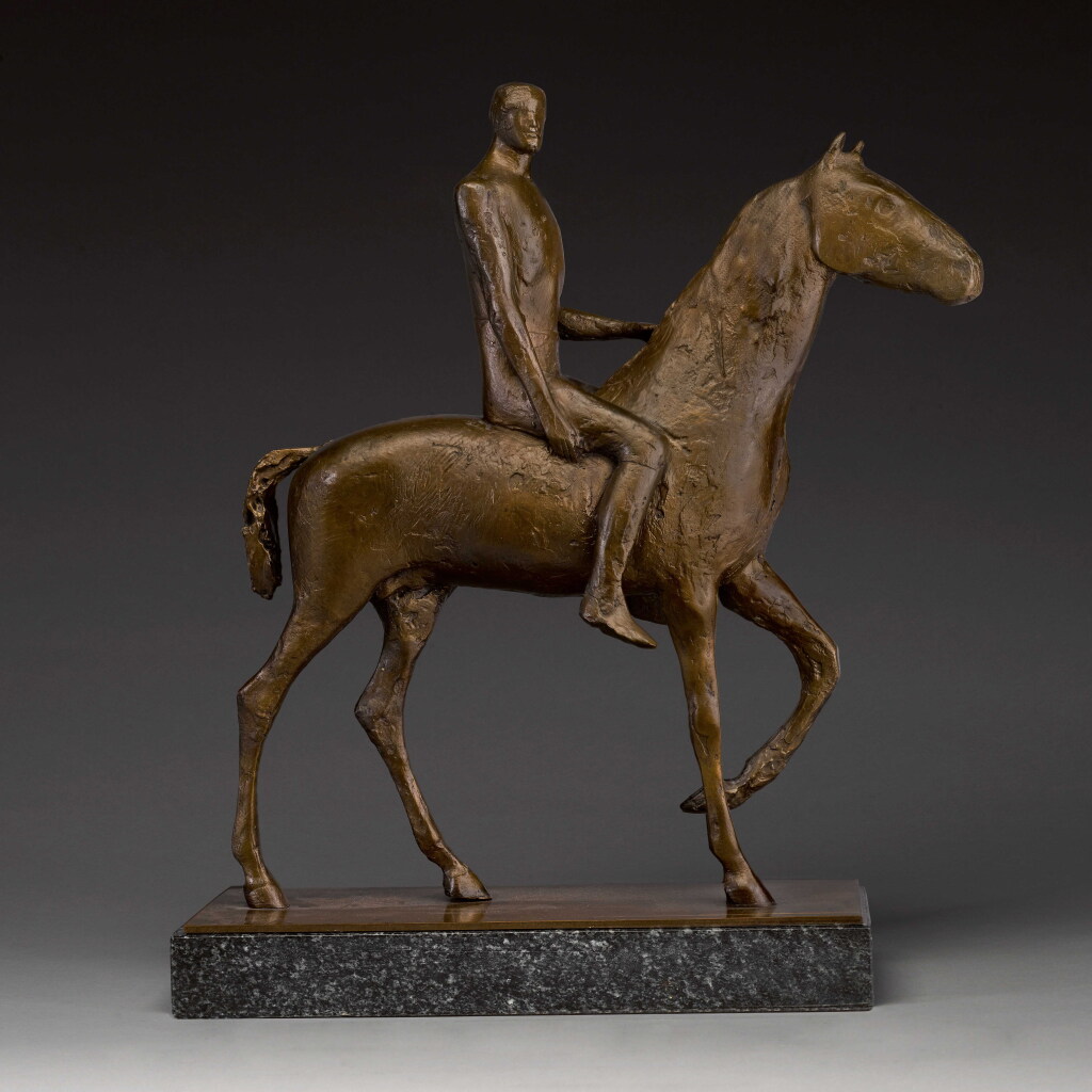 View full screen - View 1 of Lot 701. DAME ELISABETH FRINK, R.A. | HORSE AND RIDER.