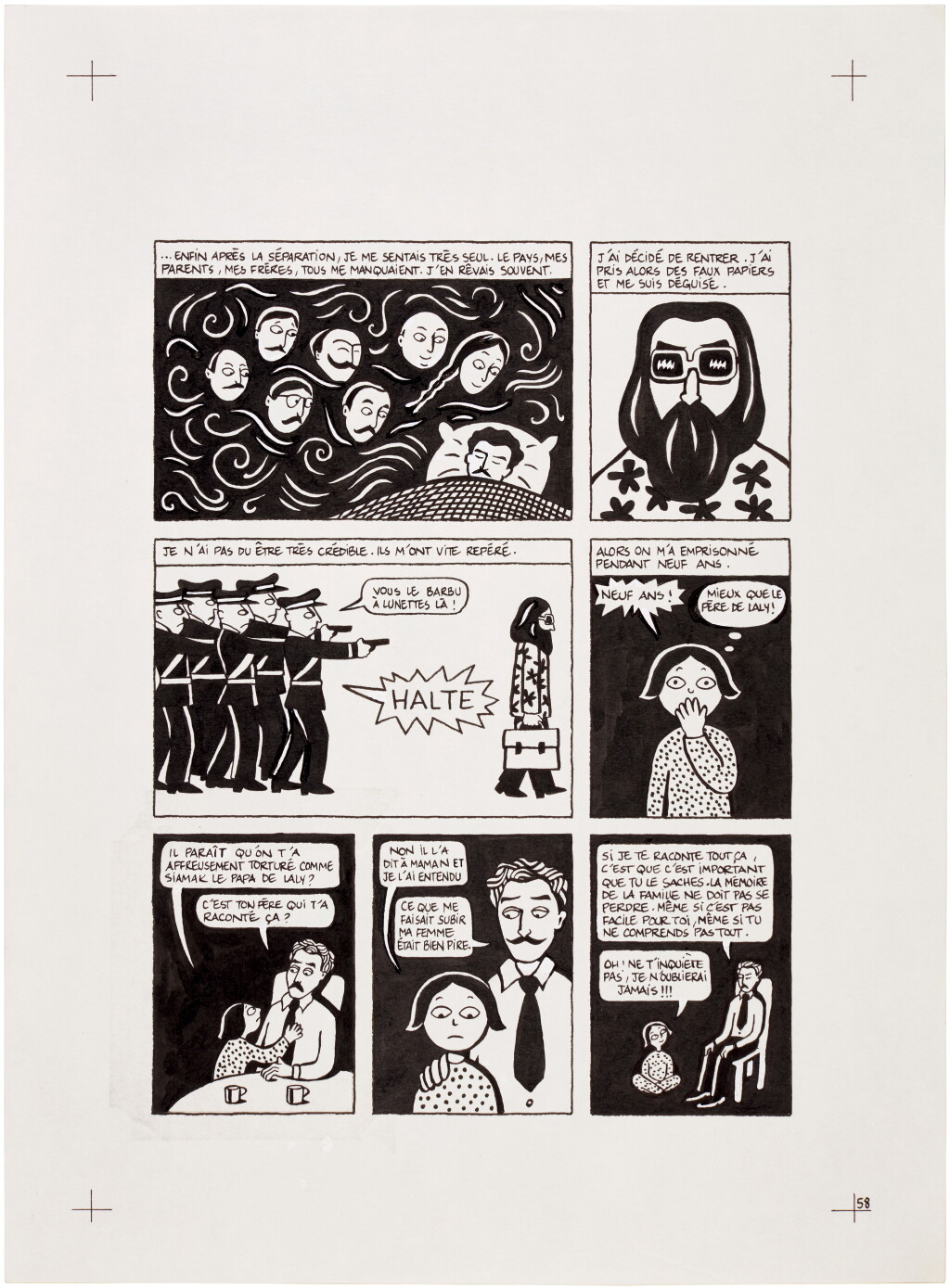 View full screen - View 1 of Lot 15. Persepolis (Original Book Art, page 58).