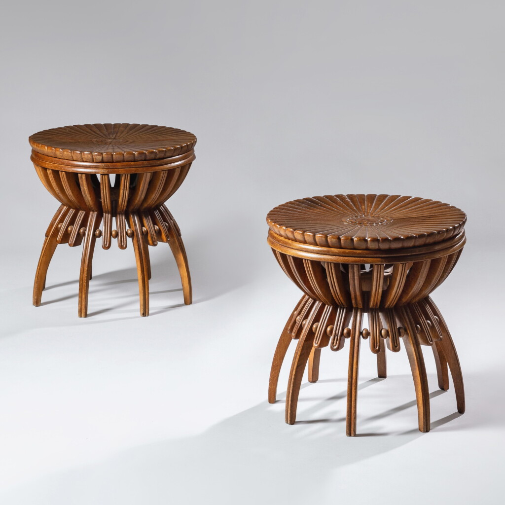 View full screen - View 1 of Lot 80. Pair of Stools.