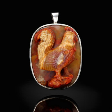 View full screen - View 1 of Lot 279. Cameo with a cock.