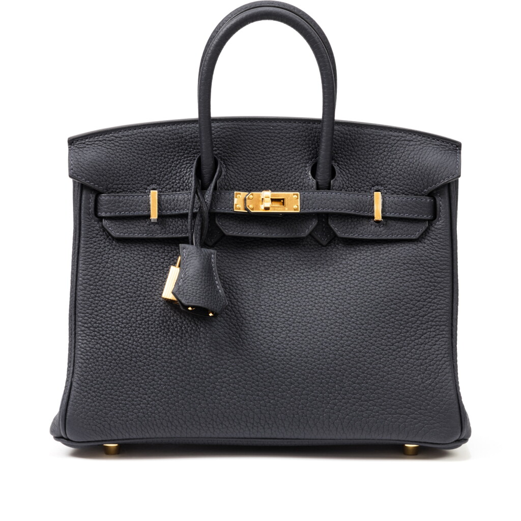 View full screen - View 1 of Lot 673. Bleu Nuit Togo Birkin 25 Gold Hardware, 2021.