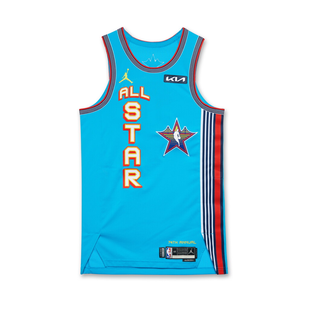 View full screen - View 1 of Lot 19. Damian Lillard Game Worn ‘NBA All-Star Game’ Jersey | Worn in Mr. Beast Challenge.