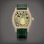 Tortue, Reference 2496 | A limited edition yellow gold and diamond-set wristwatch with enamel dial, Circa 2011 | 卡地亞 | Tortue 型號2496 | 限量版黃金鑲鑽石腕錶,備琺瑯錶盤,約2011年製