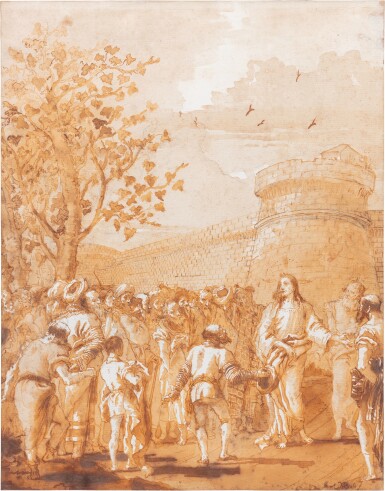 View full screen - View 1 of Lot 37. The meeting of Jesus and Zacchaeus | La Rencontre de Zachée et de Jésus.