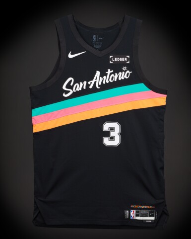 View full screen - View 1 of Lot 32. Keldon Johnson San Antonio Spurs 2026 NBA Playoffs Western Conference Round 1 Game Worn City Edition Jersey | Game 1 | Matched to 2 Games | Playoff Debut.