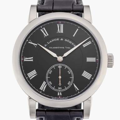 View full screen - View 1 of Lot 83. Reference 260.028 Richard Lange 'Pour le Mérite' | A limited edition white gold wristwatch with fusée-and-chain transmission, Circa 2018.