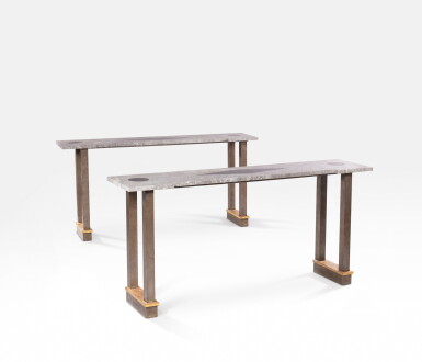 View full screen - View 1 of Lot 38. Pair of consoles | Paire de consoles.