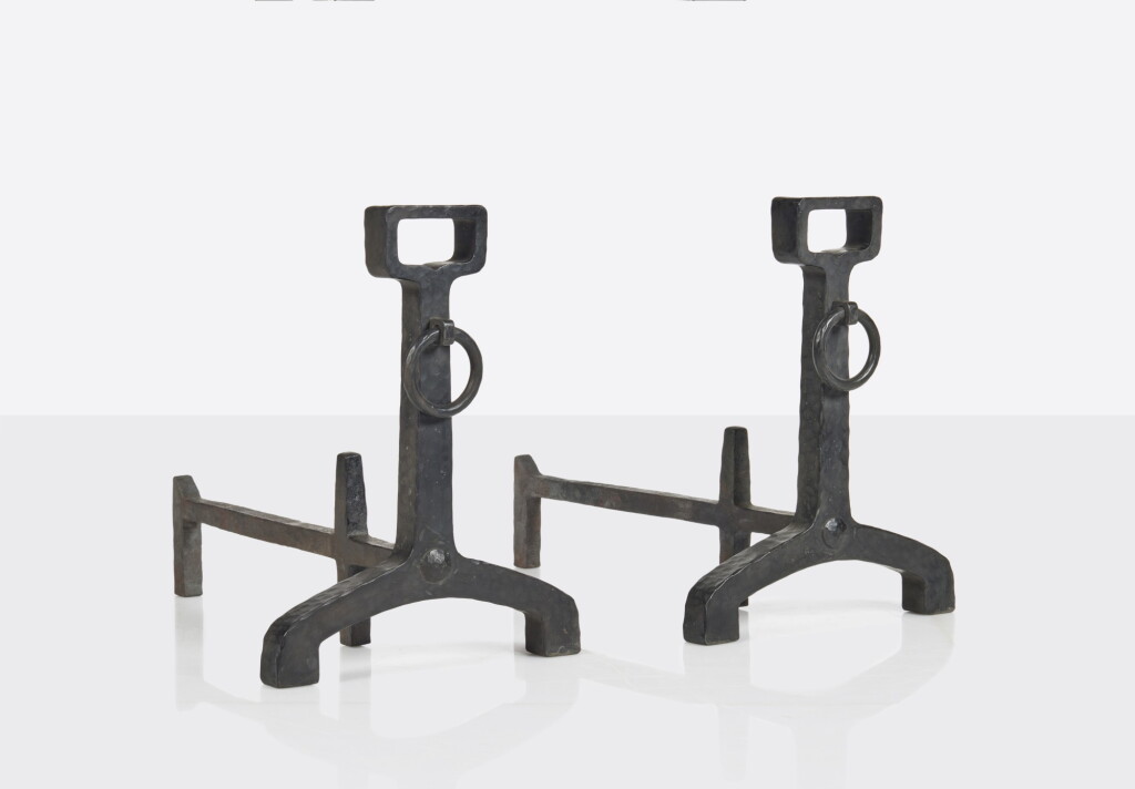 View full screen - View 1 of Lot 382. Unique Pair of Andirons.
