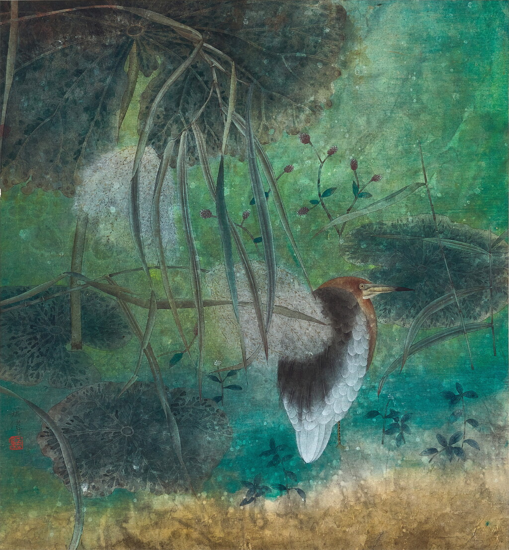 View full screen - View 1 of Lot 841. Jiang Hongwei 江宏偉 | Bird by the Lotus Pond 秋思.
