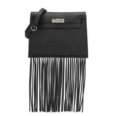 View full screen - View 1 of Lot 141. Limited Edition Black Swift Fringe Kelly Danse II Palladium Hardware, 2023.