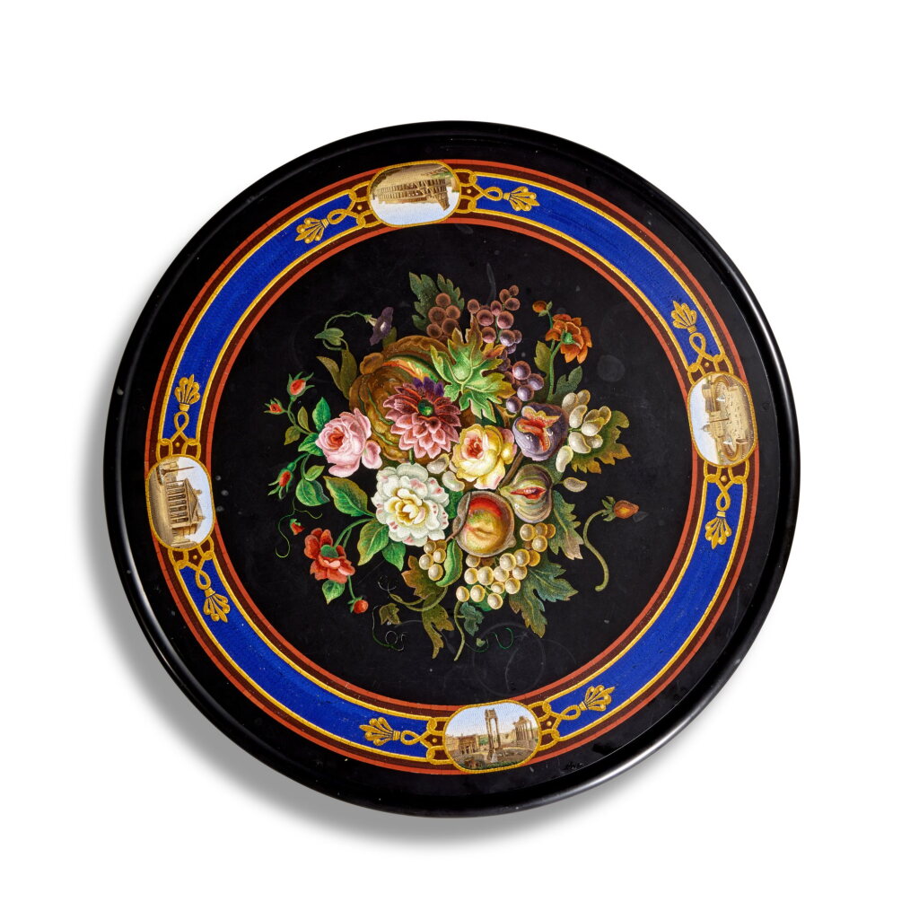 View full screen - View 1 of Lot 134. An Italian Grand Tour Circular Micromosaic Table Top, Rome, Circa 1880.
