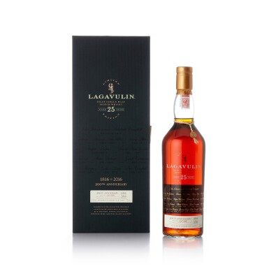 View full screen - View 1 of Lot 7086. Lagavulin 25 Year Old 200th Anniversary Edition 51.7 abv NV (1 BT70).