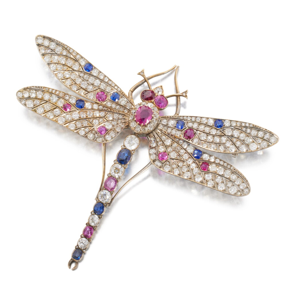 View full screen - View 1 of Lot 81. Ruby, Sapphire and Diamond Brooch.