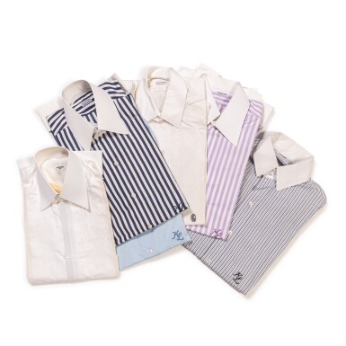 View full screen - View 1 of Lot 64. Set of Twelve White Collared Shirts, Monogrammed KL.