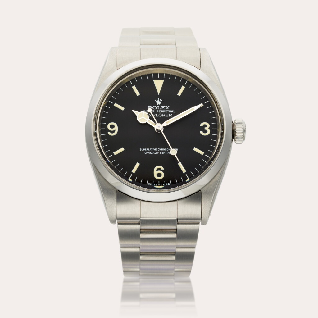 View full screen - View 1 of Lot 609. Reference 1016 Explorer | A stainless steel automatic wristwatch with bracelet, Circa 1960.