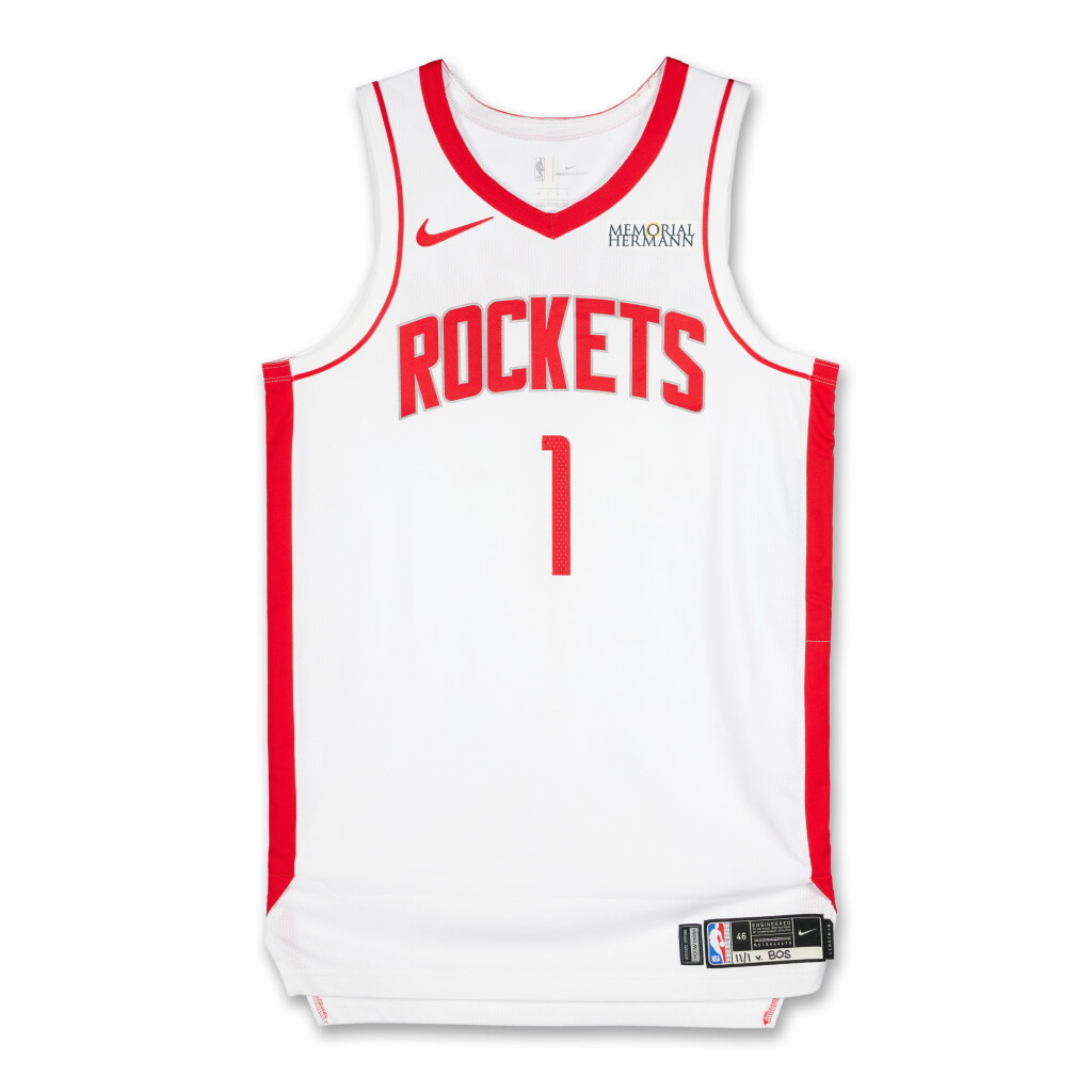 View full screen - View 1 of Lot 11. Amen Thompson Houston Rockets 2025-2026 Game Worn Association Edition Jersey .