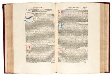 View full screen - View 1 of Lot 159. Campano, Opera omnia, Venice, 1502, contemporary tooled calf rebacked.