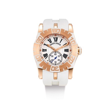 View full screen - View 1 of Lot 8276. ROGER DUBUIS | EASY DIVER, REFERENCE SED40 A LIMITED EDITION PINK GOLD WRISTWATCH, CIRCA 2012.