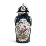 A Worcester Large Hexagonal Vase and A Cover, Circa 1770