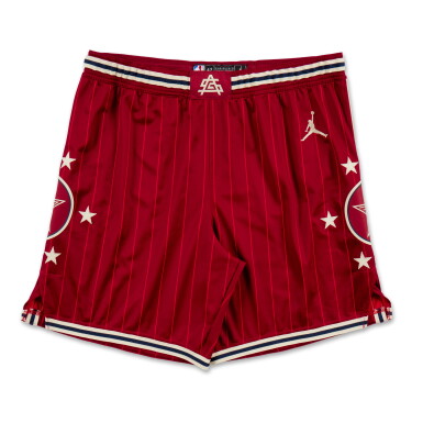 View full screen - View 1 of Lot 73. LeBron James Game Issued ‘NBA All-Star Game’ Shorts | Record-Breaking 20th All-Star Appearance .