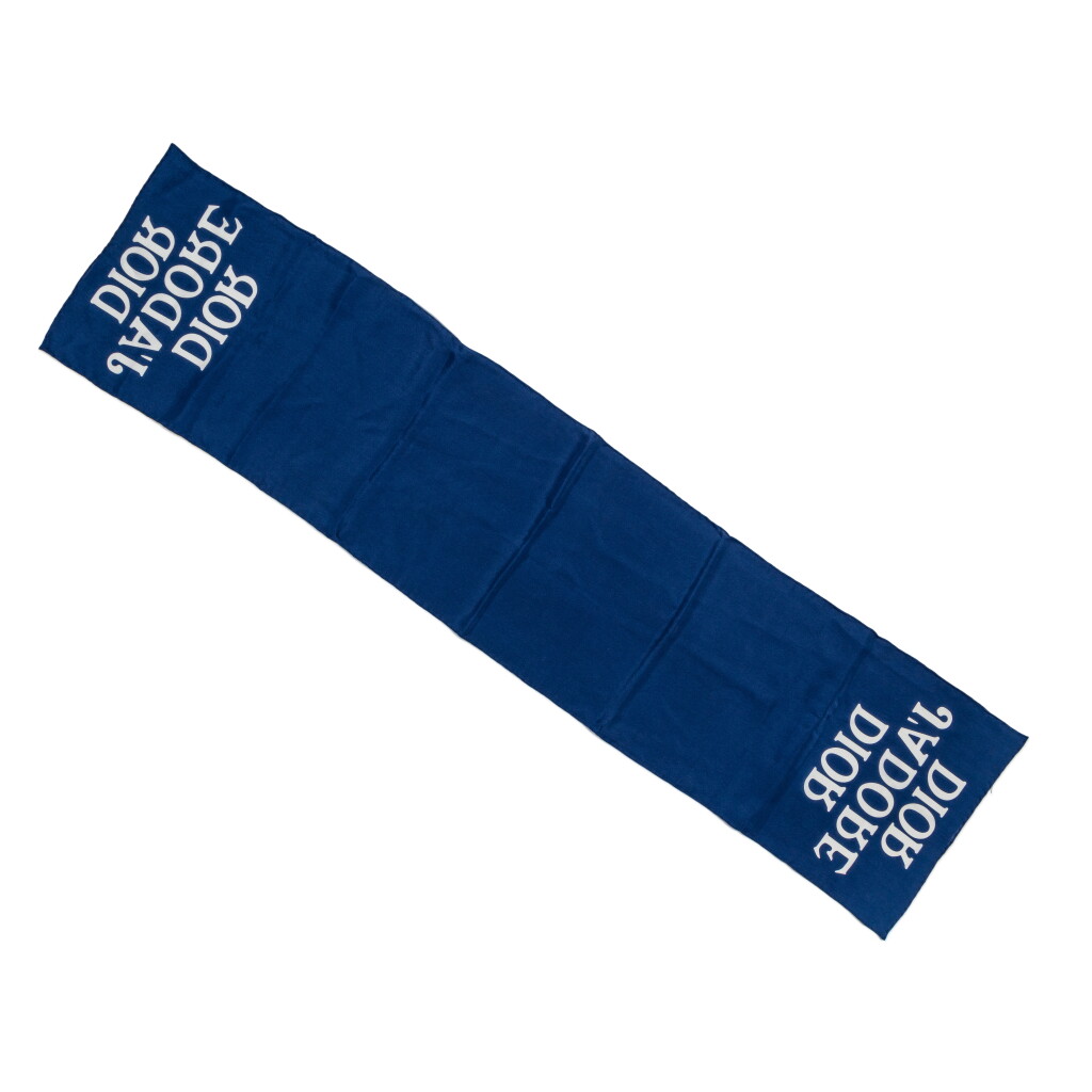 View full screen - View 1 of Lot 298. Navy and white silk scarf “Dior j'adore”.