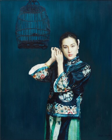 View full screen - View 1 of Lot 1541. Chen Yifei 陳逸飛 | In the evening 夜裡.