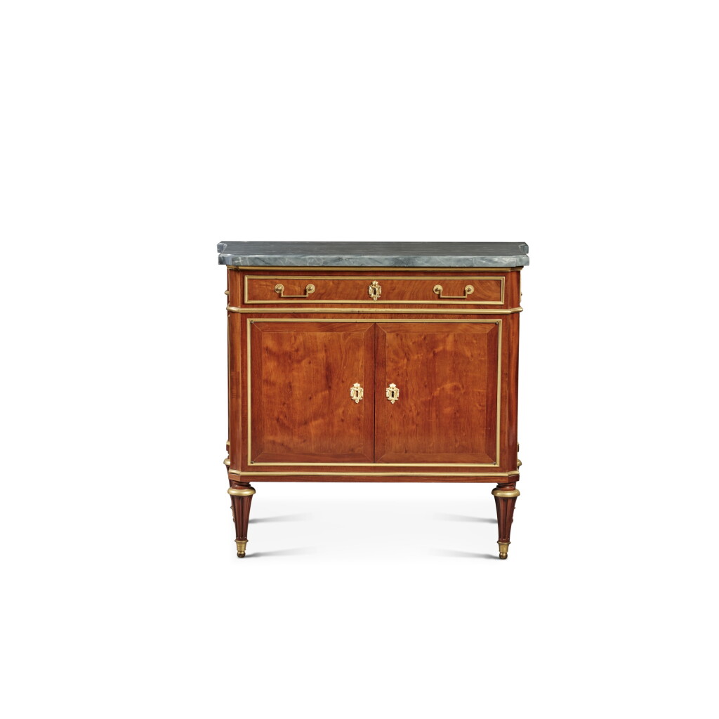 View full screen - View 1 of Lot 652. Louis XVI Gilt-Bronze Mounted Mahogany Meuble d'Appui, Circa 1780.