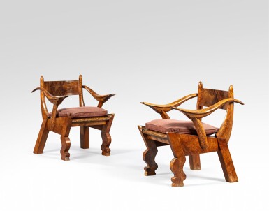 View full screen - View 1 of Lot 166. Pair of armchairs.