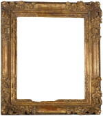 A Louis XIII-XIV carved giltwood flower corner frame