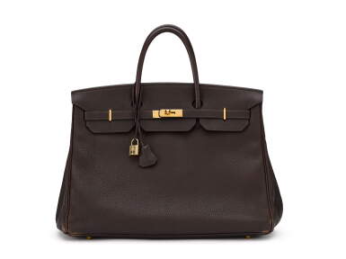 View full screen - View 1 of Lot 170. Birkin 40 Chocolate Colour in Clemence Leather with gold hardware. Hermès. 1998..