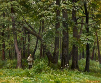 View full screen - View 1 of Lot 155. Leo Tolstoy in the Forest.