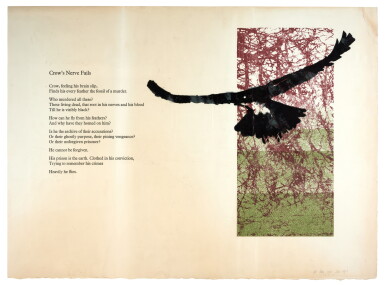 View full screen - View 1 of Lot 372. Ted Hughes—Chris Joyce | Artist's proofs for four "Crow" poems, 1987.