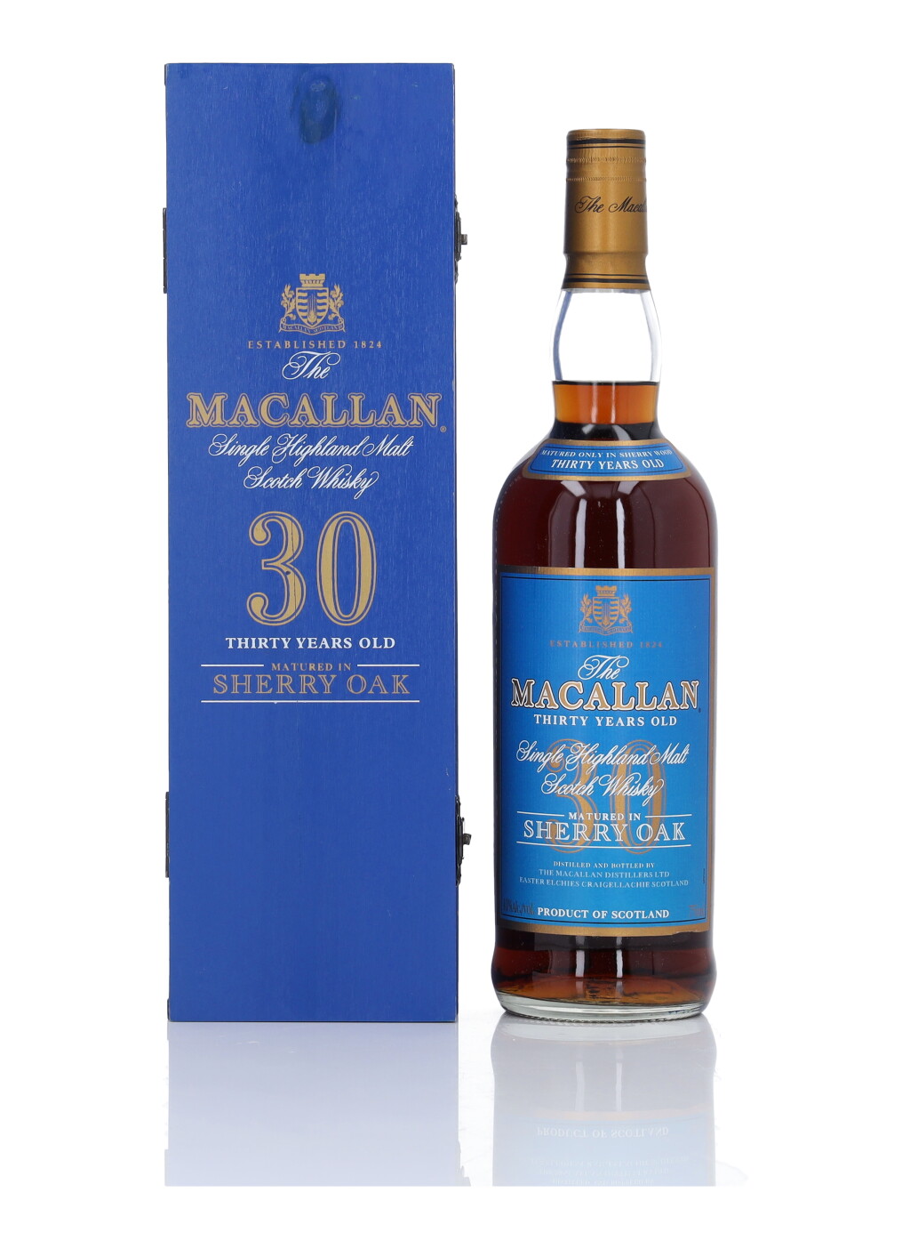 View full screen - View 1 of Lot 4. The Macallan 30 Year Old Sherry Oak Blue Box 43.0 abv NV (1 Bottle 75cl).