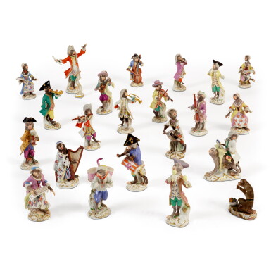 View full screen - View 1 of Lot 210. A Meissen Monkey Band, 20th Century.