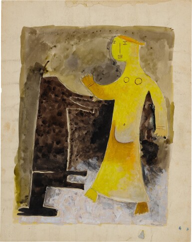 View full screen - View 1 of Lot 62. Untitled (Yellow figure with Donkey).