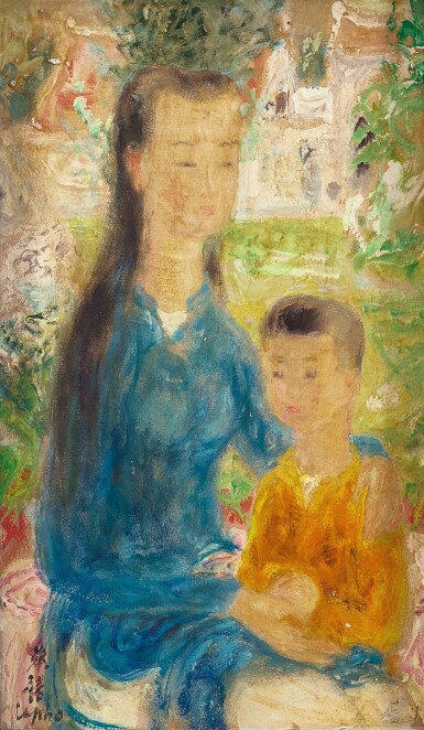 View full screen - View 1 of Lot 718. Le Pho 黎譜 | Mère et son enfant 母與子.
