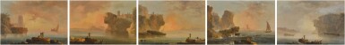 View full screen - View 1 of Lot 118. A set of five Mediterranean coastal scenes.