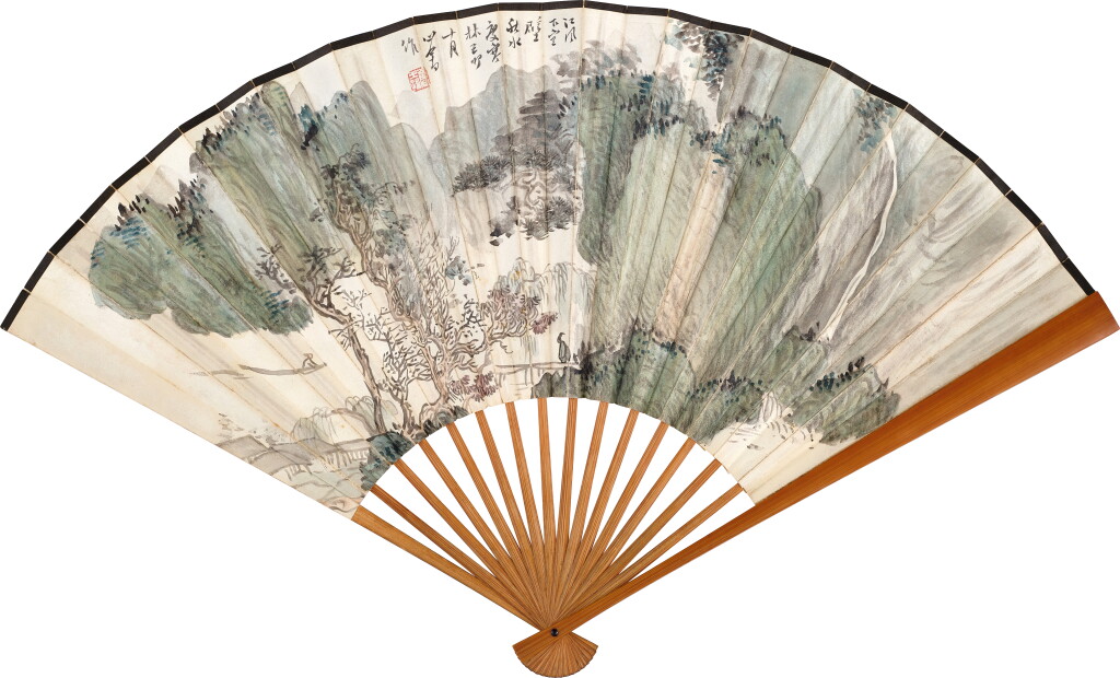 View full screen - View 1 of Lot 513. 溥儒 江風下空壁;寶熙 楷書節臨〈枯樹賦〉| Pu Ru, Appreciating Autumn Mountain Scenery.