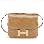 Sable Shiny Alligator and Vert Gris HSS Mini Constance 18 Gold Hardware, 2021