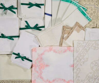 View full screen - View 1 of Lot 22. A collection of domestic table linen, including napkins, table mats and kitchen cloths, Ireland, 19th and 20th century (Qty 98).