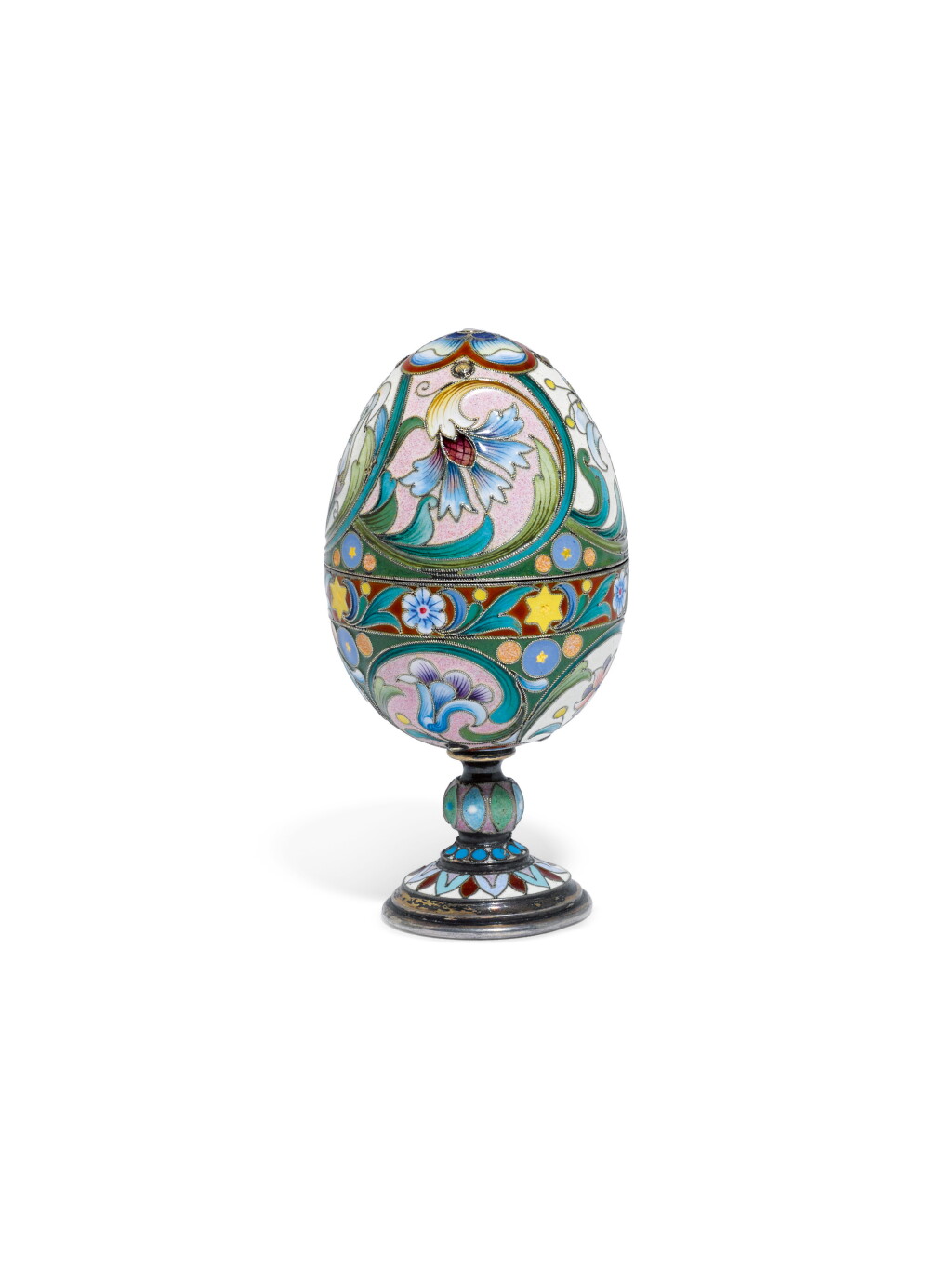 View full screen - View 1 of Lot 293. A silver-gilt and cloisonné enamel egg, 1899-1908.