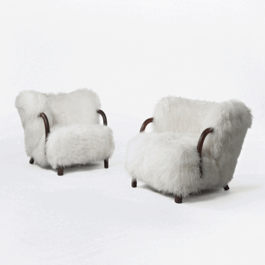 View full screen - View 1 of Lot 134. Pair of Easy Chairs.
