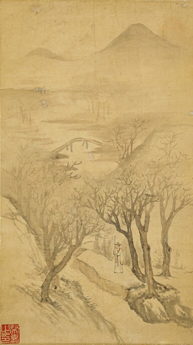 View full screen - View 1 of Lot 2617. 蔡嘉 策杖獨遊|Cai Jia, Scholar along the River .