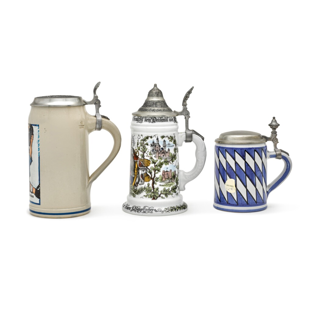 View full screen - View 1 of Lot 1821. Three German steins, 20th century.