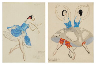 View full screen - View 1 of Lot 68. Costume designs for the Ballet 'Les Roses'.
