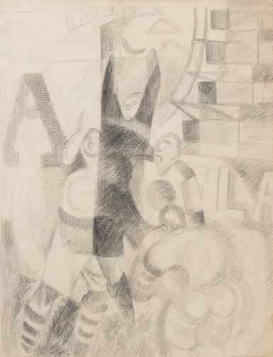 View full screen - View 1 of Lot 11. Étude pour l'Équipe de Cardiff.