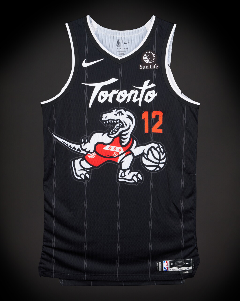View full screen - View 1 of Lot 51. Collin Murray-Boyles Toronto Raptors 2025-2026 Game Worn City Edition Jersey | All-Rookie Second Team.