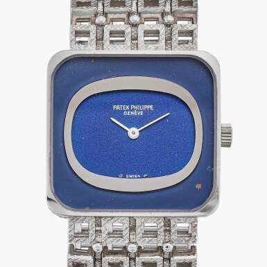 View full screen - View 1 of Lot 51. Reference 4183/1 | A white gold bracelet watch with three-tone dial, Circa 1975.