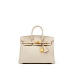 Beton and Abricot Clemence Birkin 25 HSS Brushed Gold Hardware, 2020
