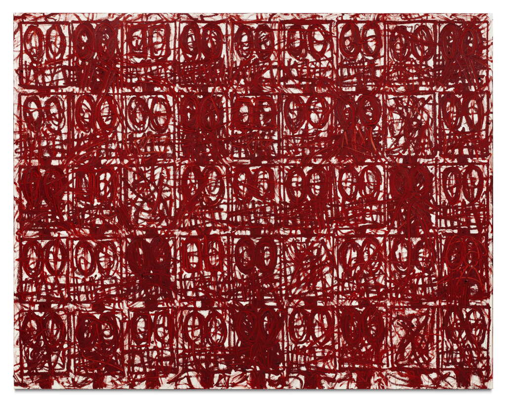 View full screen - View 1 of Lot 129. Anxious Red Painting August 20th.